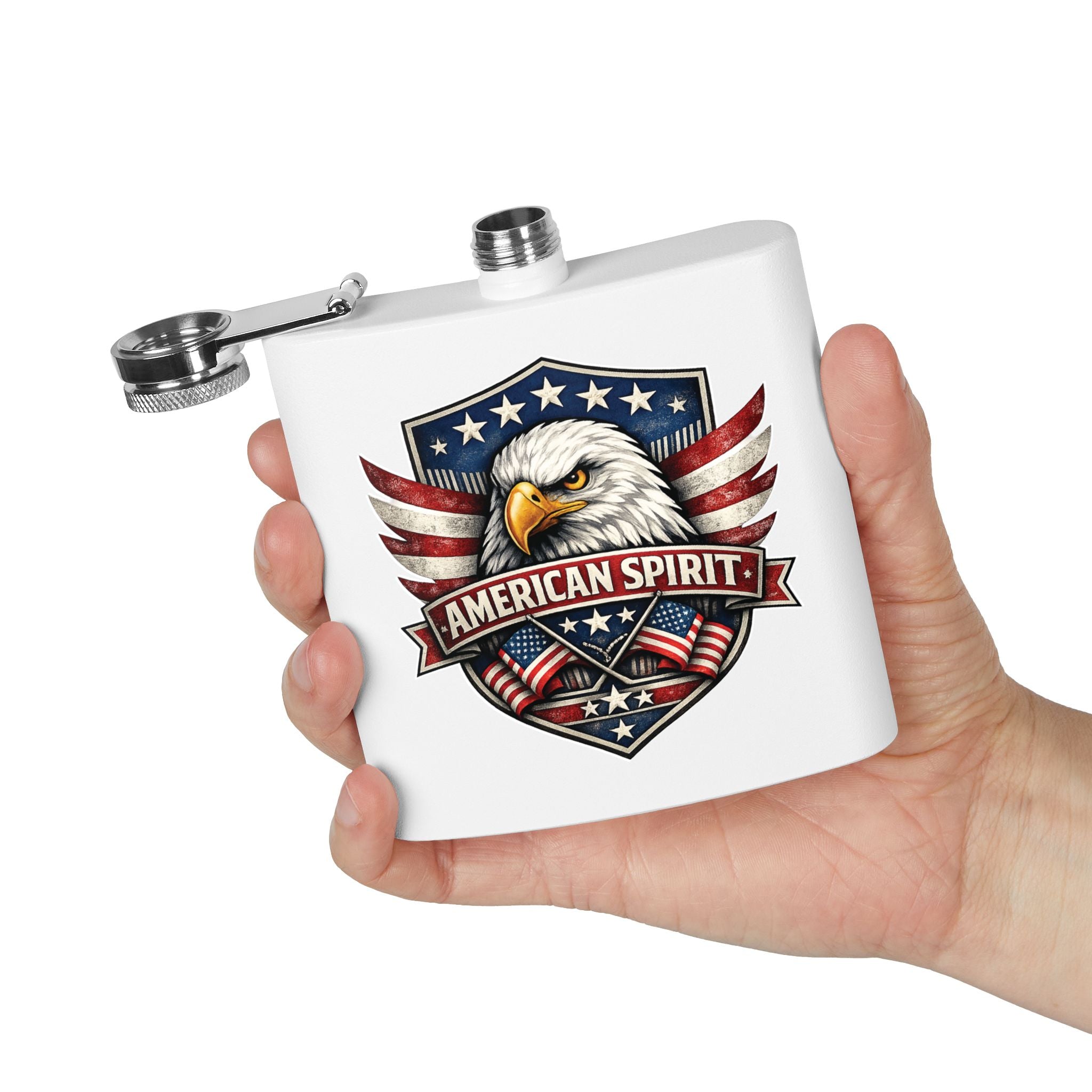 Flask — American Spirit Eagle 6oz Stainless Steel Hip Flask