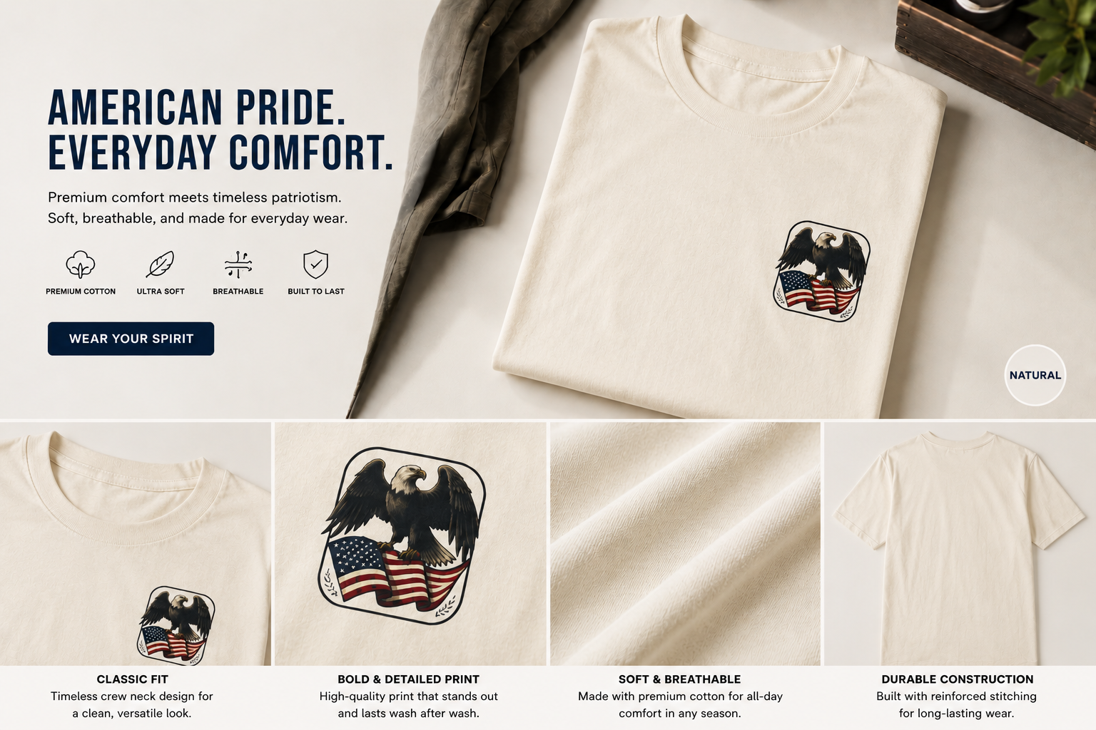 Patriotic Bald Eagle T-Shirt