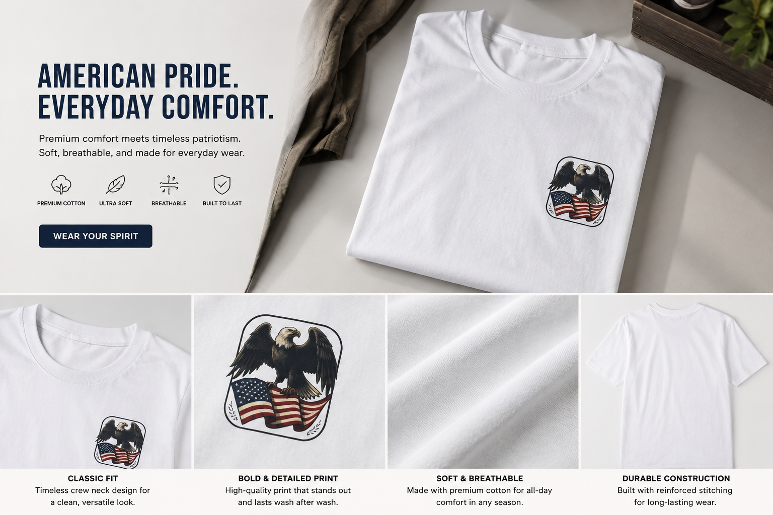 Patriotic Bald Eagle T-Shirt