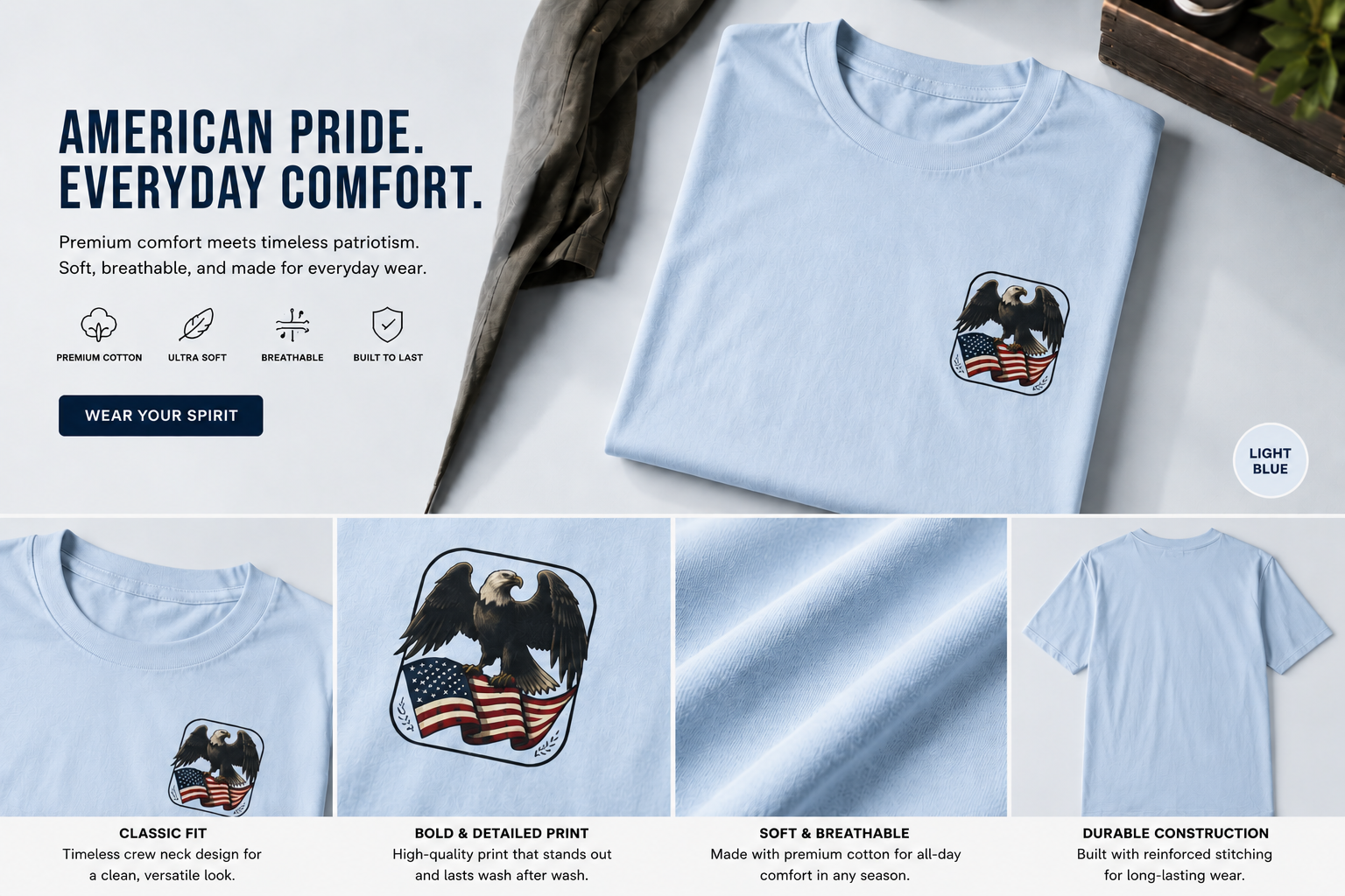 Patriotic Bald Eagle T-Shirt
