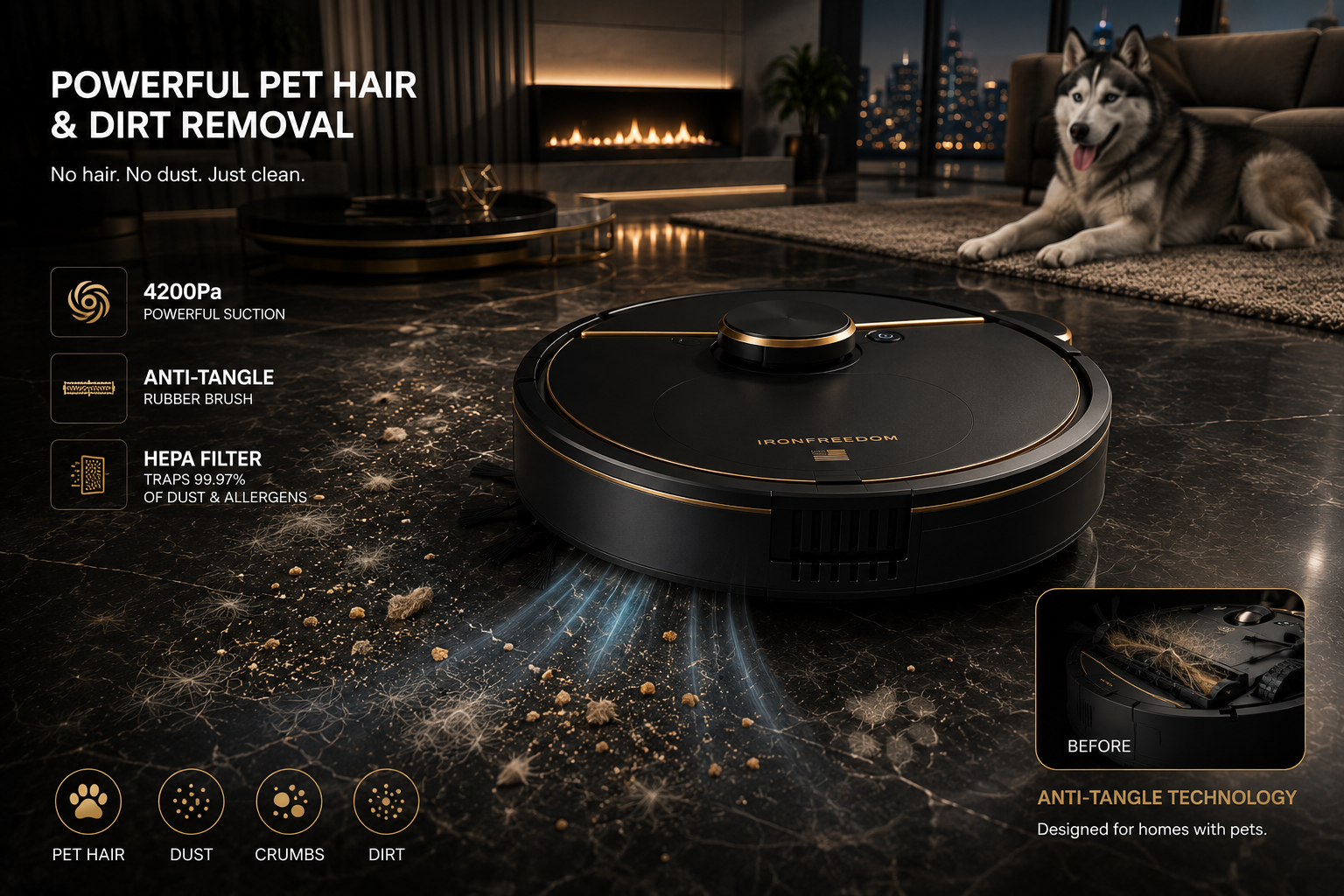IRONFREEDOM Elite Smart Robot Vacuum