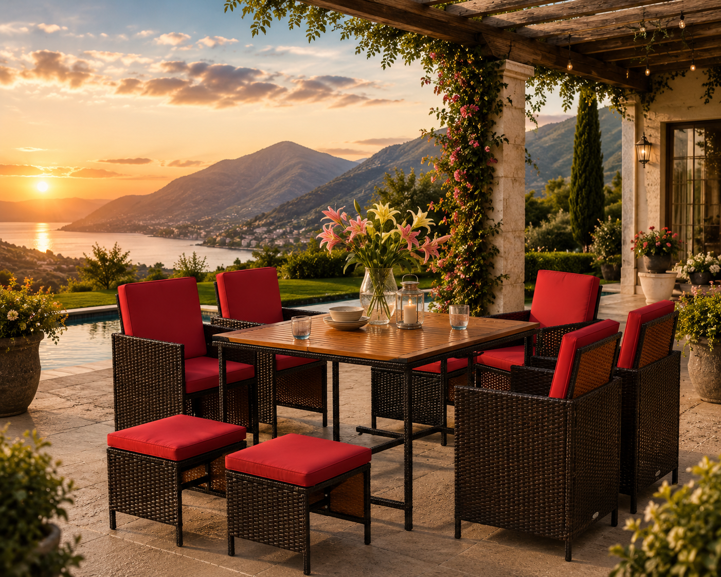 9-Piece Luxury Patio Dining Set