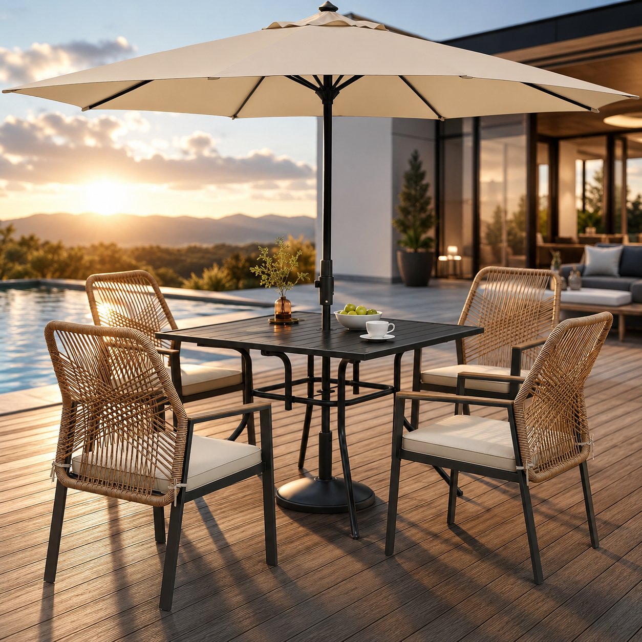 Luxury Outdoor Patio Dining Set – 5 Piece Collection